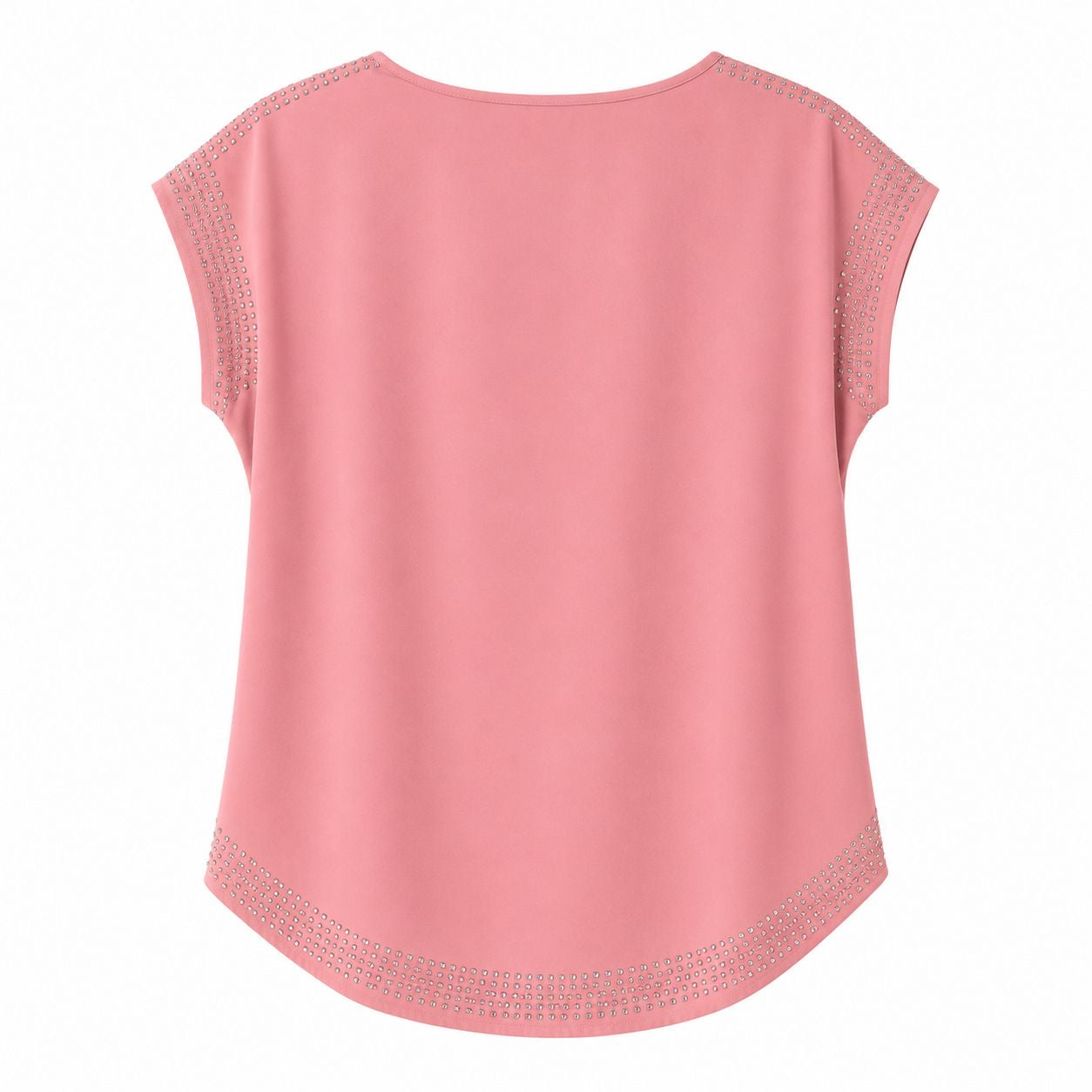 A'Gaci's pink blouse features subtle rhinestone details Women’s