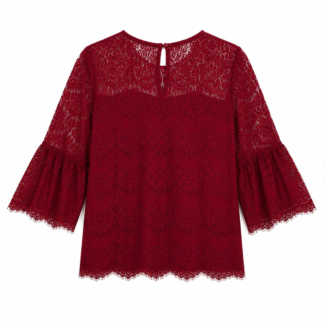 Monteau brand burgundy lace blouse Women’s