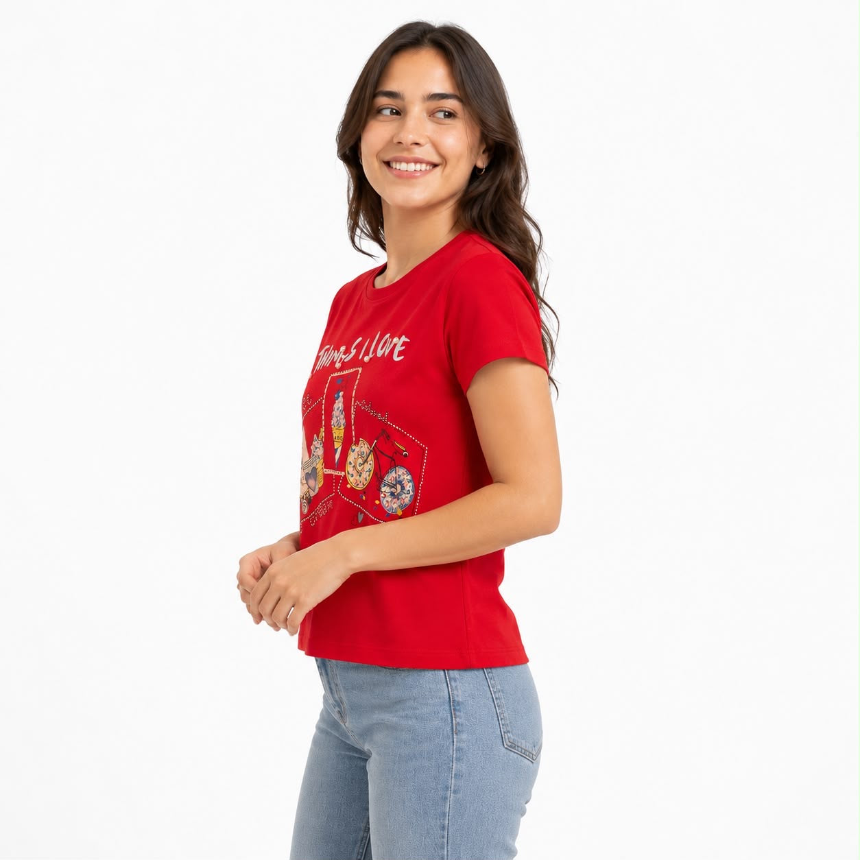 Vinizbena T-shirt with dessert print and message