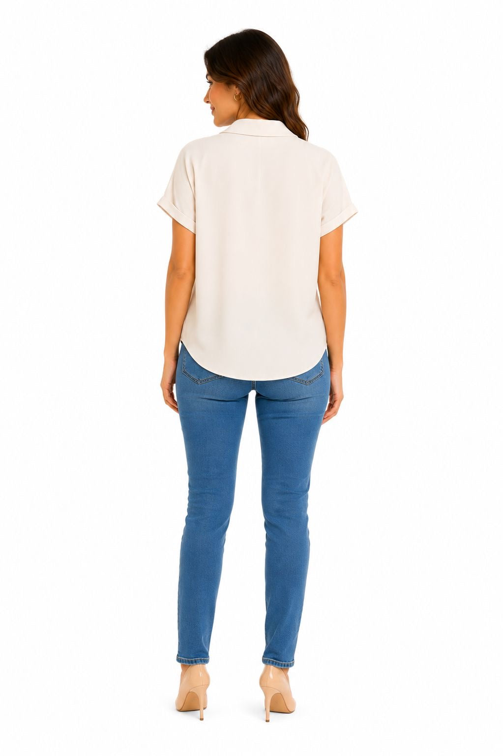 Melloday brand blouse in cream or light beige
