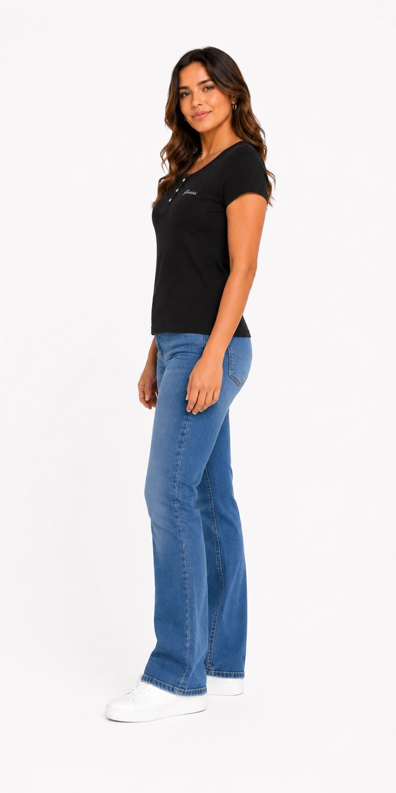 Guess Short Sleeve Karlee Jewel Henley