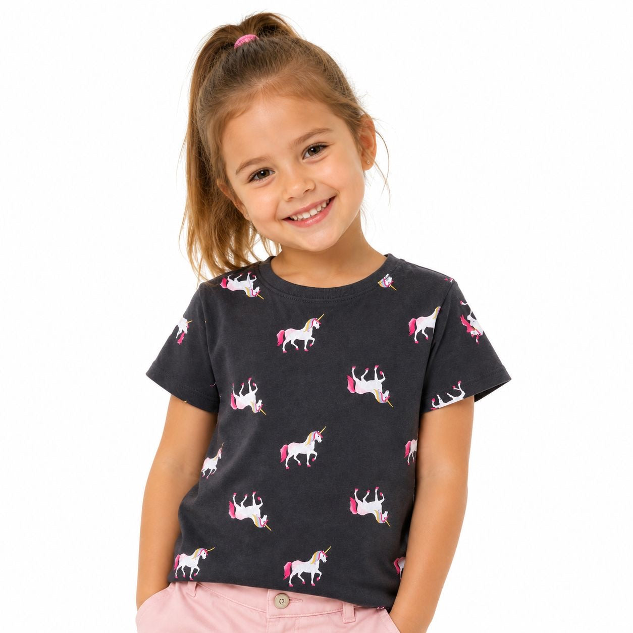 OLD NAVY-Gray short-sleeved t-shirt for girls