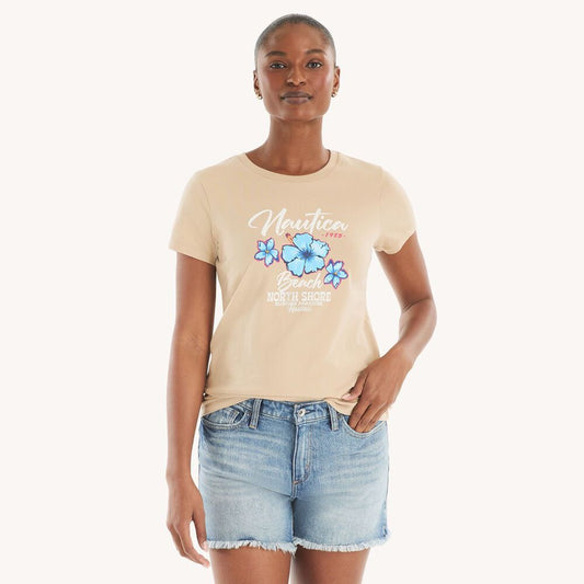 Náutica metallic logo graphic t-shirt Women’s