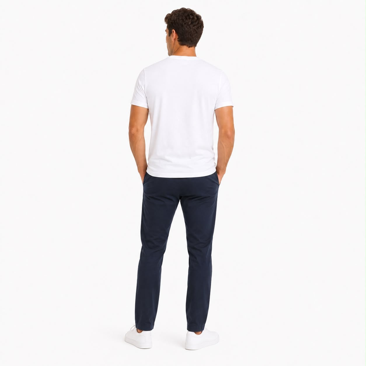NAUTICA-White V-neck t-shirt