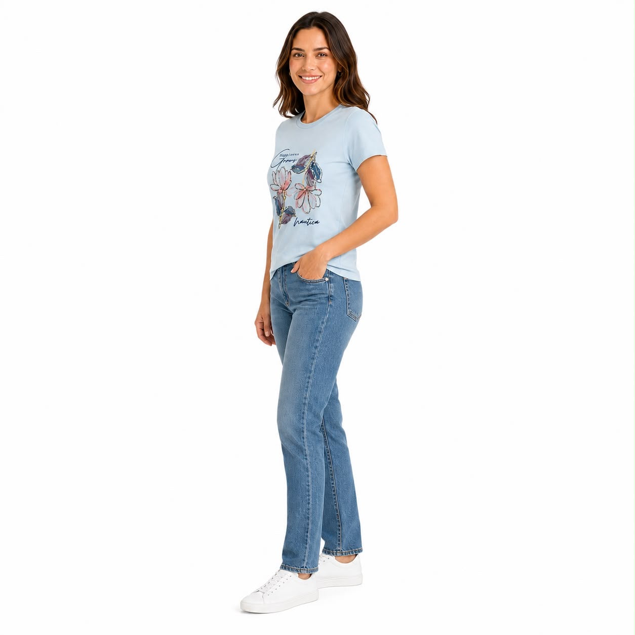 NAUTICA-Light blue short-sleeved t-shirt