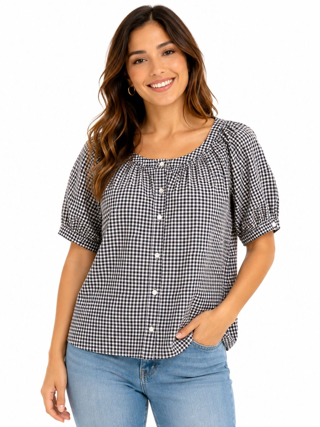 Industry Republic Clothing brand blouse with check print