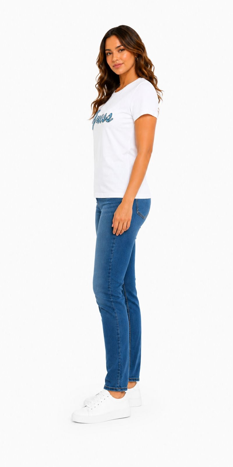 Guess Playera Guess Dama Blanca Logo Script