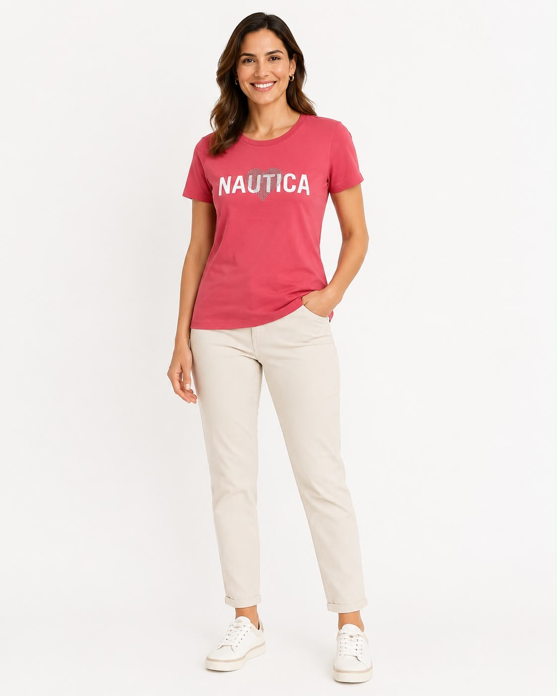 NAUTICA-Pink short-sleeved t-shirt