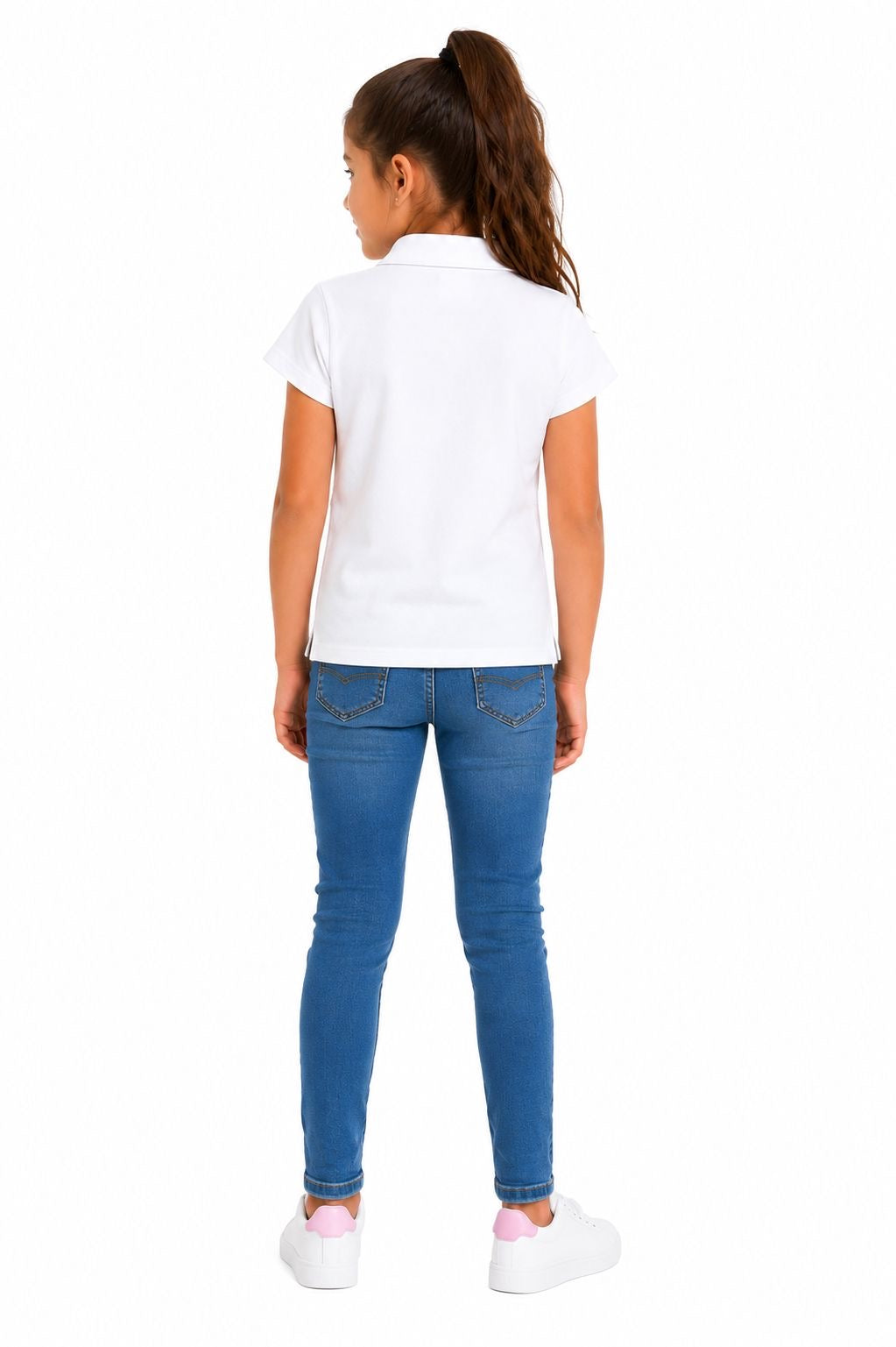 OSHKOSH-White school polo shirt or shirt for girls