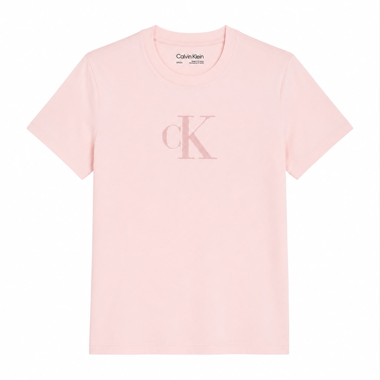 Calvin Klein t-shirt is pink and features a monogram logo