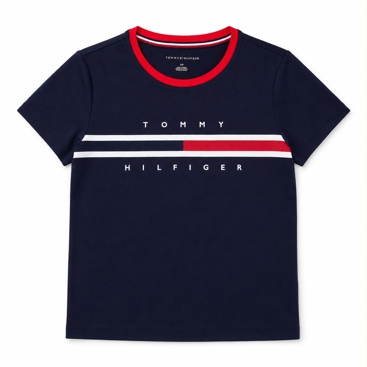 Tommy Hilfiger t-shirt stands out for its classic design with horizontal stripes