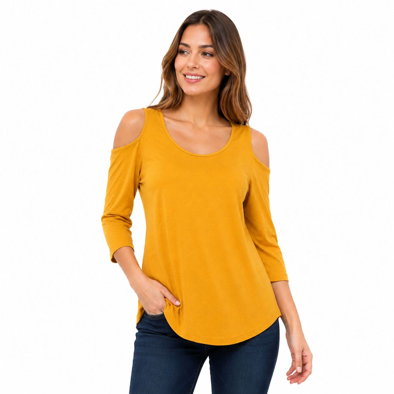 JM Collection Women's Cold-Shoulder Top