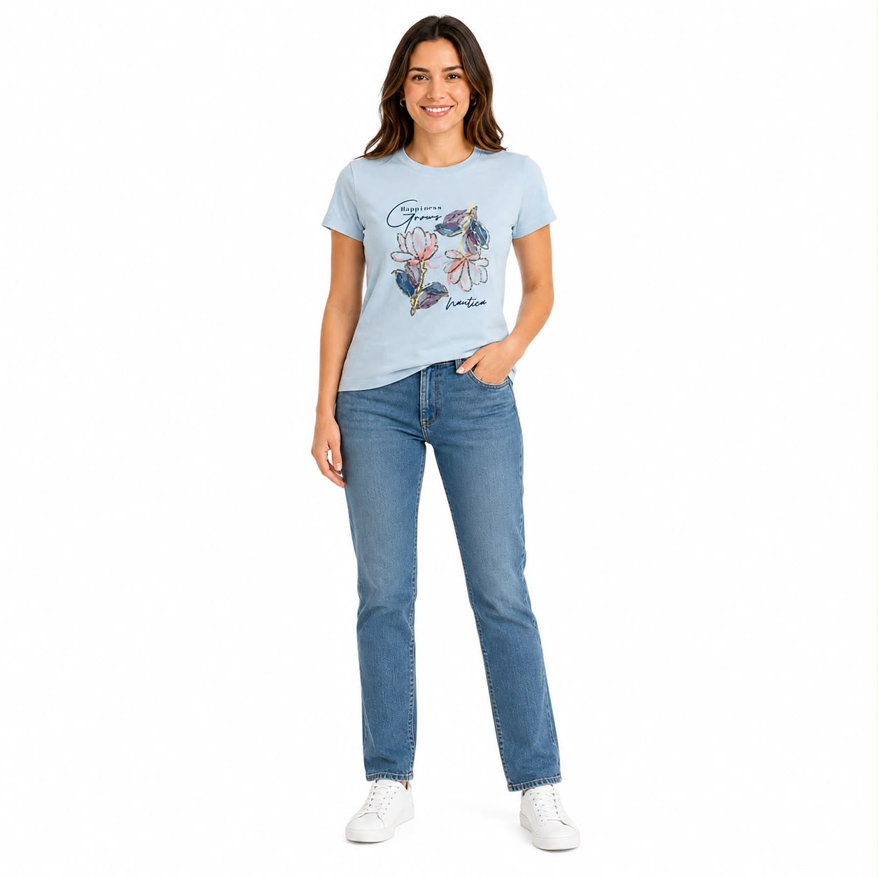 NAUTICA-Light blue short-sleeved t-shirt