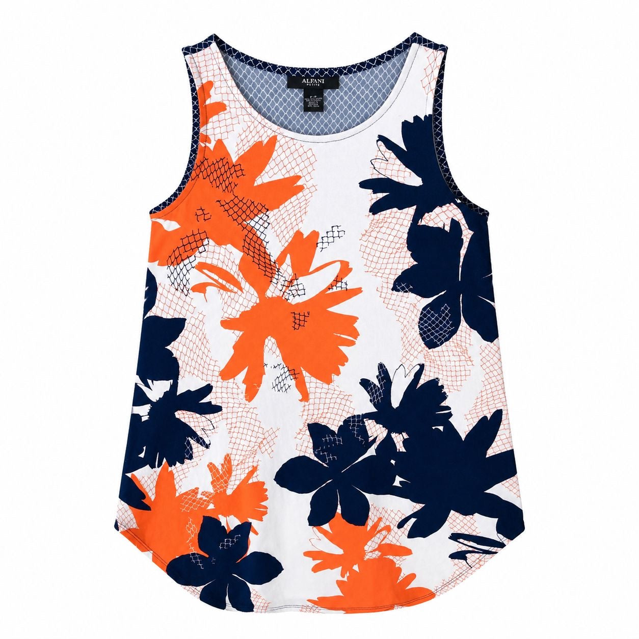 Alfani sleeveless blouse has a vibrant floral print