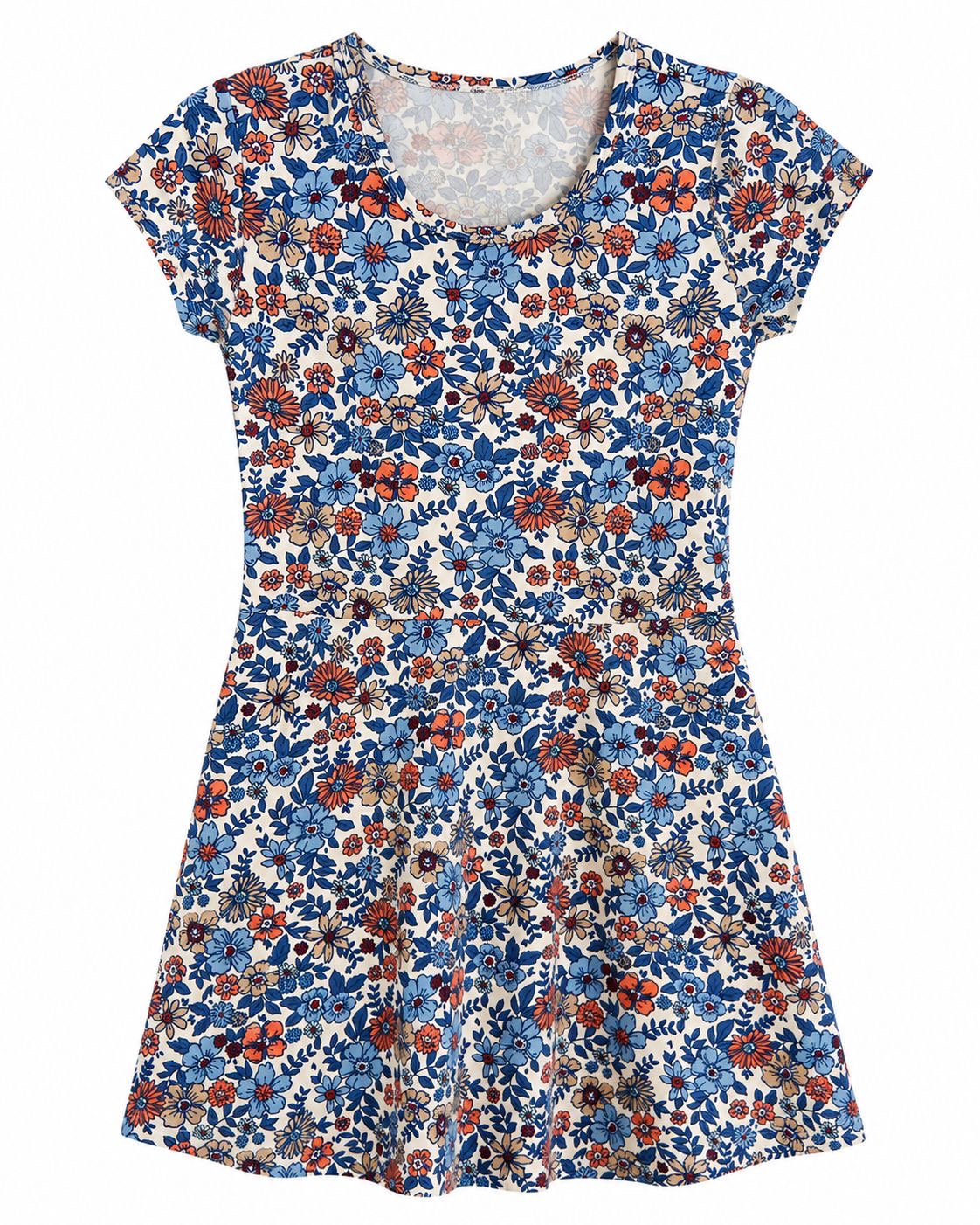 Lily Bleu-Short-sleeved dress with a floral print
