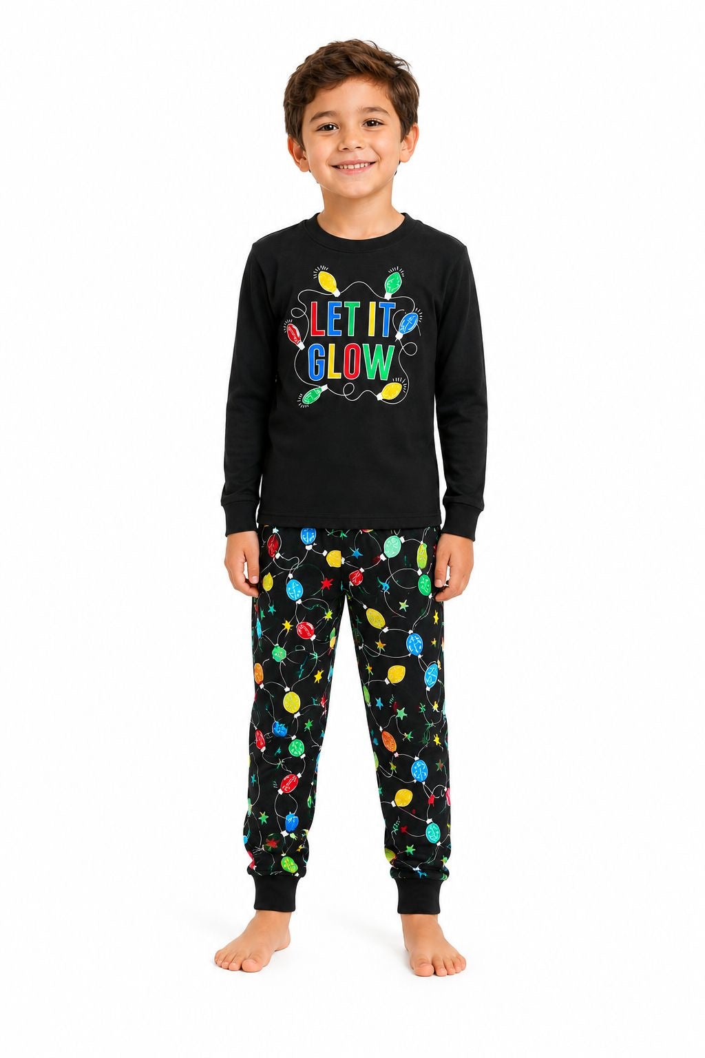 PLACE-Christmas family pajama set "Let It Glow