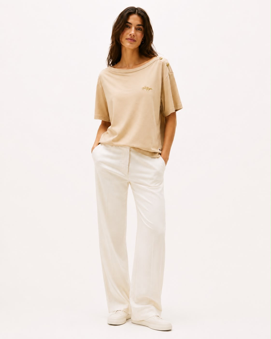 TOMMY HILFIGER-Women's boat neck t-shirt