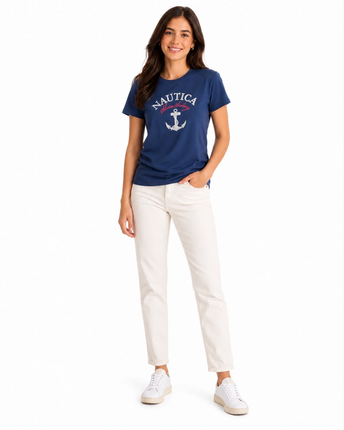 NAUTICA-Navy Blue Short Sleeve Graphic T-Shirt