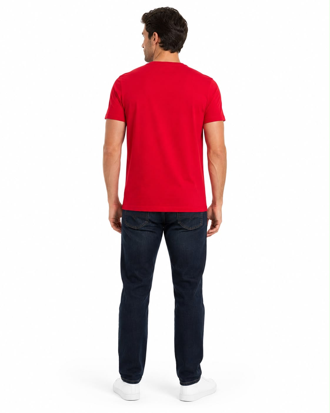 NAUTICA-Men's red V-neck t-shirt
