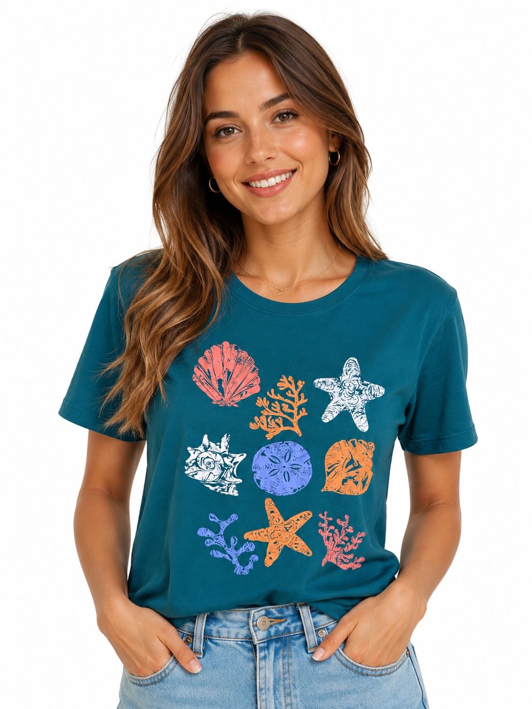 C&C CALIFORNIA-Dark blue green short-sleeved t-shirt
