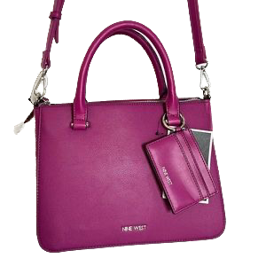 NINE WEST Kameron Satchel Bag Magenta Crossbody Removeable Straps