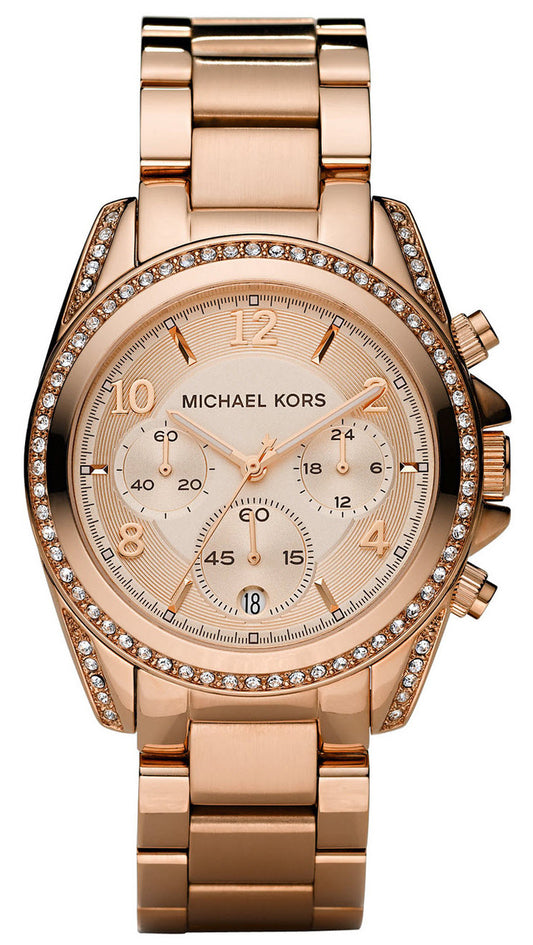 Michael Kors Women's Blair Chronograph Rose Gold-Tone Stainless Steel Watch
