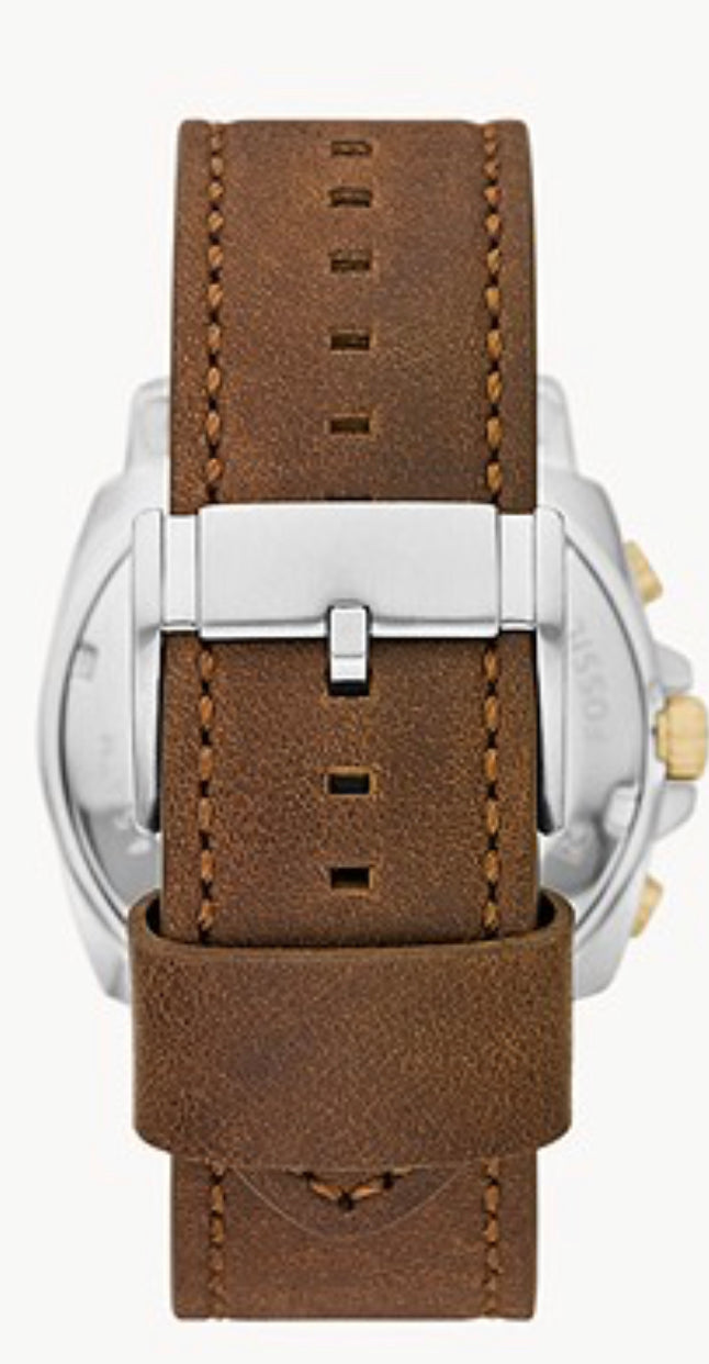 Fossil Privateer Chronograph Medium Brown Leather Watch