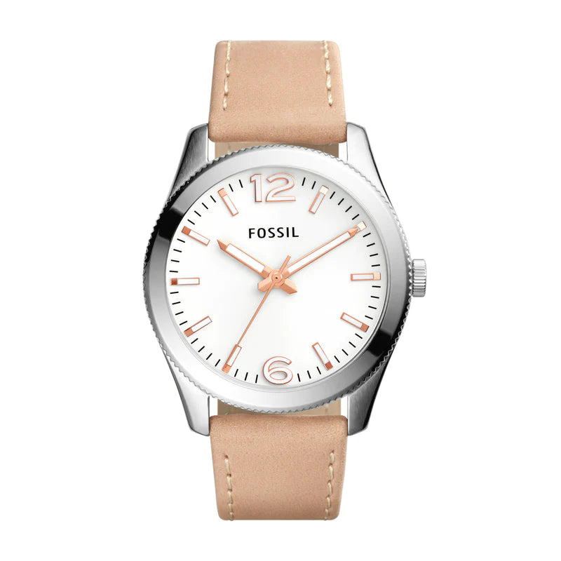 Fossil Vale Three-Hand Date Red Leather Watch