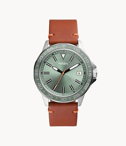 Fossil Bannon Three-Hand Date Brown Leather Watch