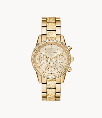 Michael Kors Women's Ritz Chronograph Rose Gold-Tone Stainless Steel Watch