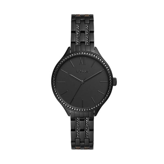 Fossil Suitor Three-Hand Black Stainless Steel Watch