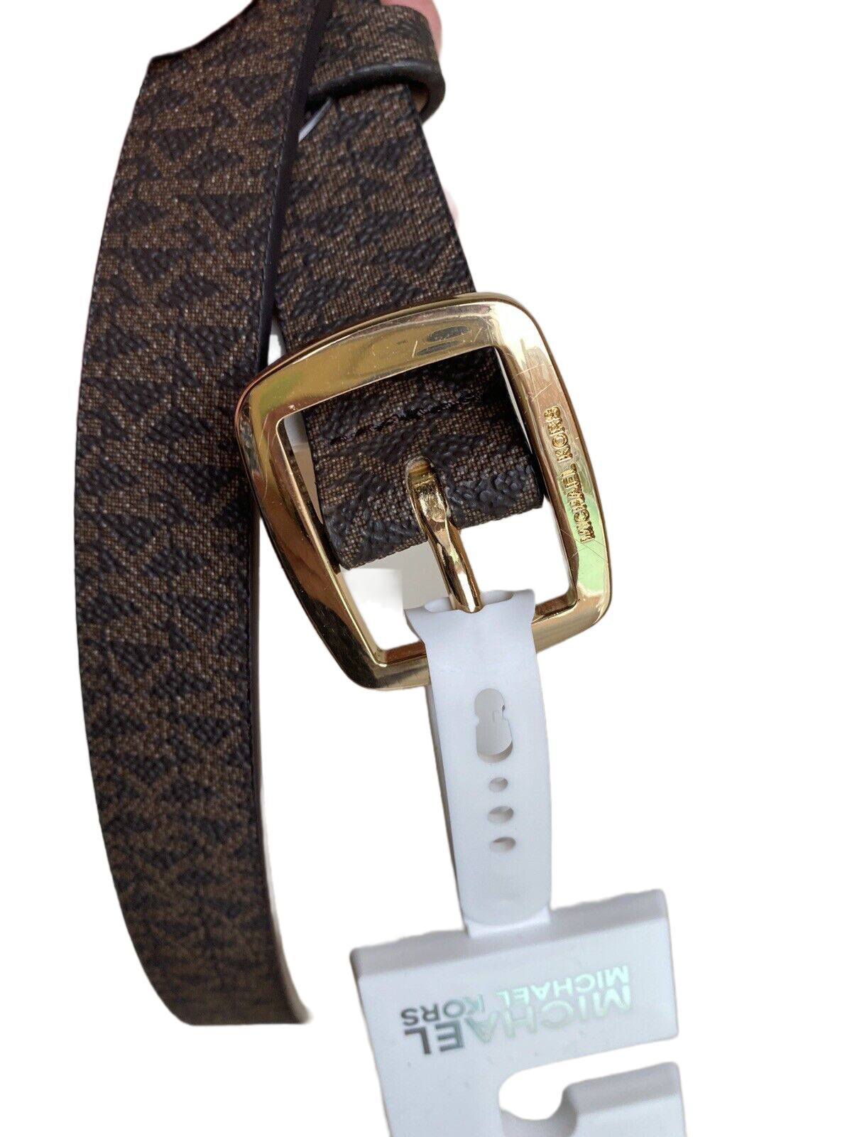 Michael Kors Belt Mini Printed MK Logo Gold Buckle