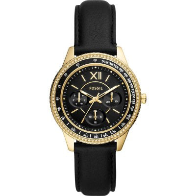 Fossil Stella Multifunction Black Eco Leather Watch