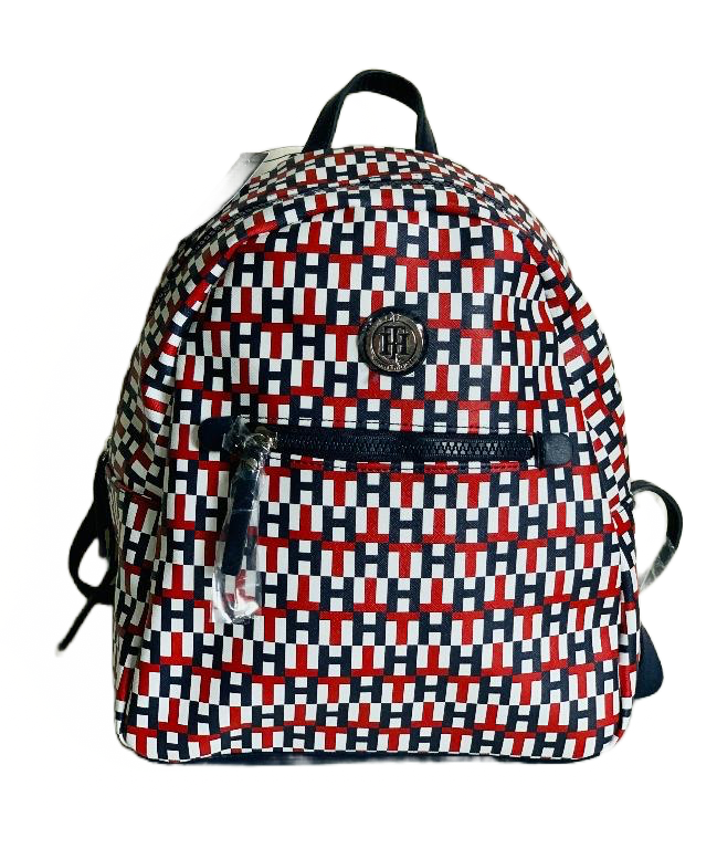 Tommy Hilfiger Blue White Red Signature Logo Travel Backpack